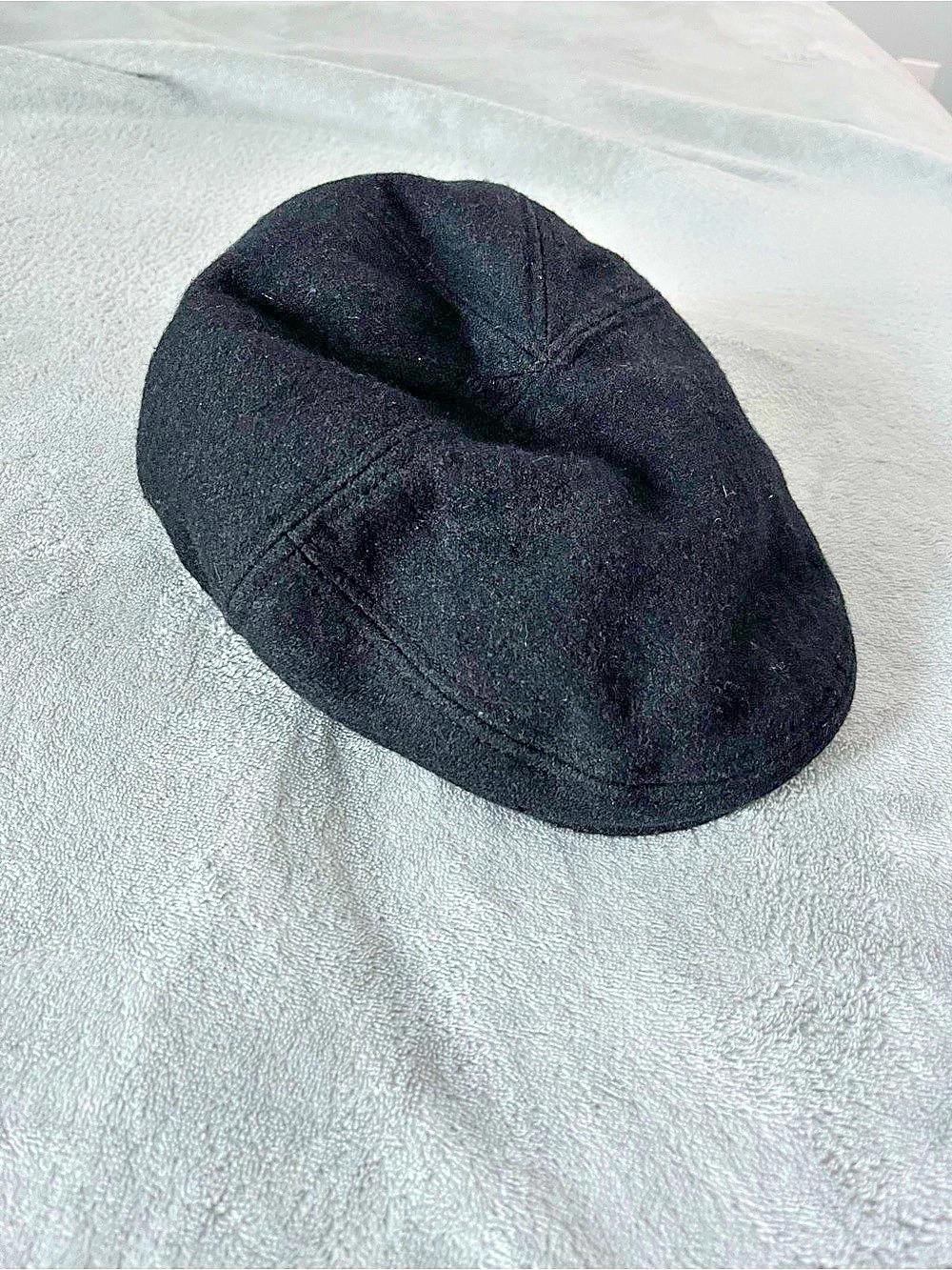 Canele Cramieux Black Wool Newsboy Cap Size S/M